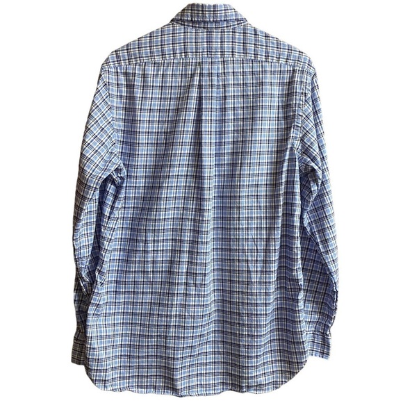 Ralph Lauren Luxury Oxford Blue Plaid Button Down Size Medium - Picture 2 of 9